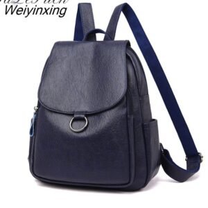 Weiyinxing Women Leather Backpack Designer Shoulder Bags for Women Back Pack School Bags fashion for Teenage Girls Mochila Feminina -